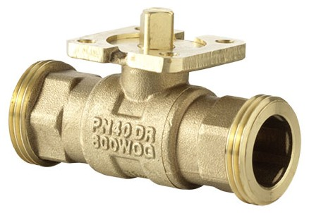 2-way cut-off ball valve with male thread, PN 40